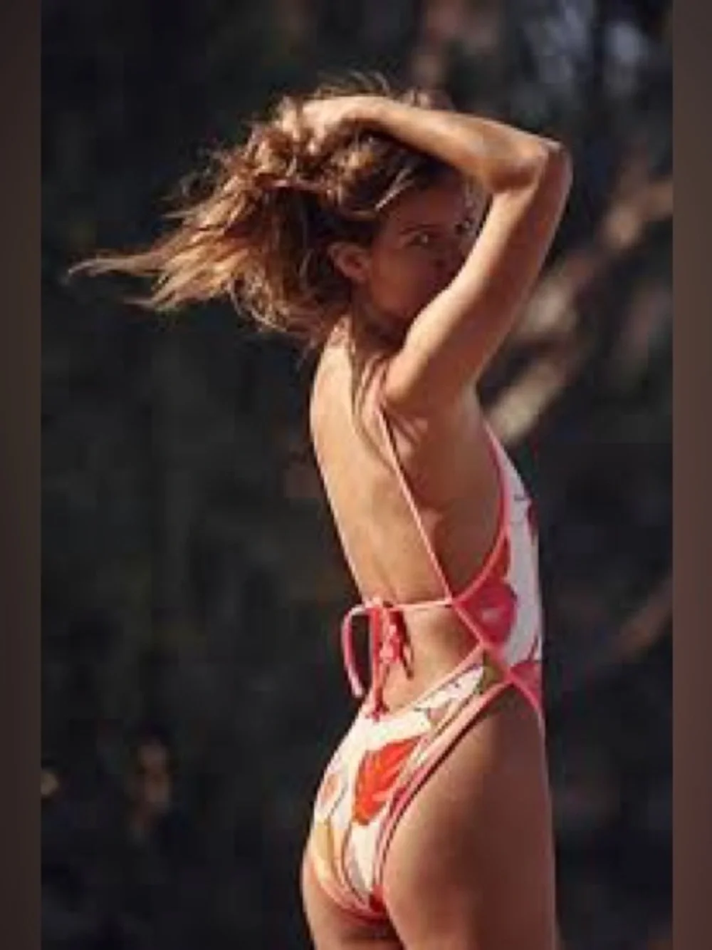 Free People Free-est Amber Printed One Piece Swimsuit Pura Vida Blush XL NEW NWT